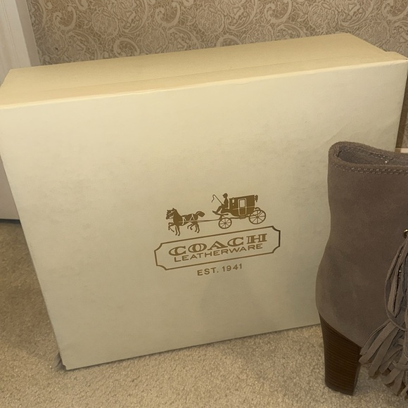 New in box - Coach size 10M Tamsin Rich Suede. Sahara . - Picture 2 of 5